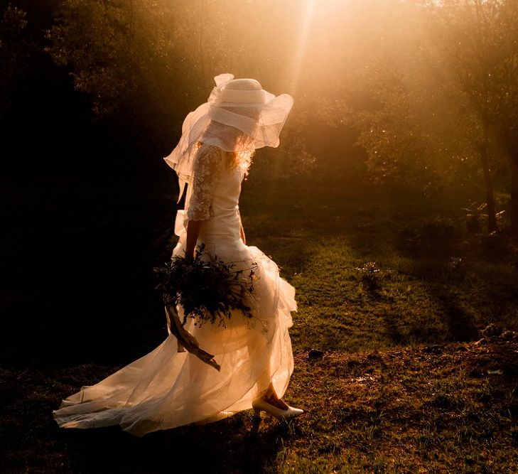 Bride in Low Back Atelier Endeavour Gown | Destination Wedding at Pienza, Italy | Nordica Photography