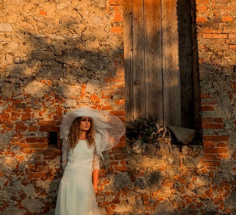 Bride in Low Back Atelier Endeavour Gown | Destination Wedding at Pienza, Italy | Nordica Photography