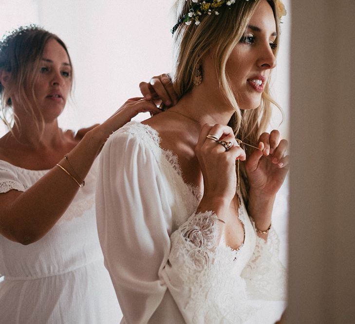 Country Wedding in French farmhouse. Photography by Marcos Sanchez with Bride in Leanne Marshall.