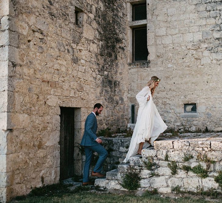 Country Wedding in French farmhouse. Photography by Marcos Sanchez with Bride in Leanne Marshall.