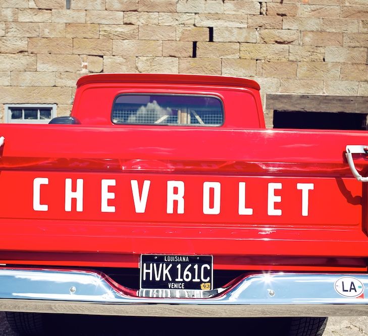 Red Chevrolet Vintage Wedding Car | Vintage Weddings Photography