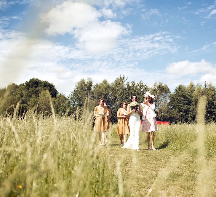 Bridal Party Outdoor Wedding Ceremony Entrance | Vintage Weddings Photography