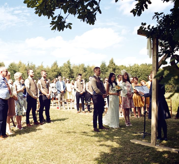 Outdoor Wedding Ceremony at Wood Farm | Vintage Weddings Photography