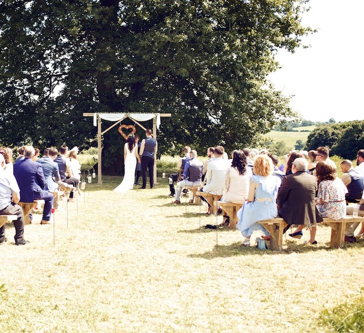 Outdoor Wedding Ceremony at Wood Farm | Vintage Weddings Photography