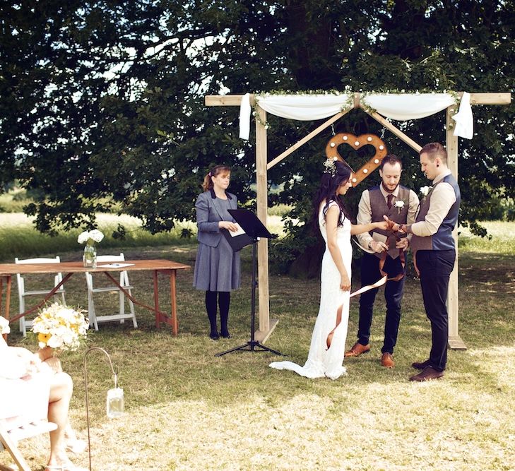 Outdoor Wedding Ceremony at Wood Farm | Vintage Weddings Photography