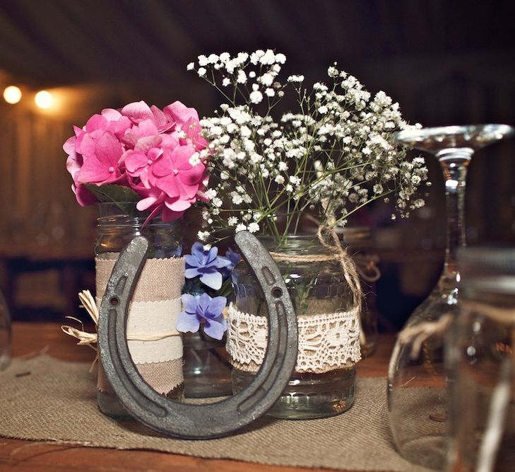 DIY Jars Wrapped in Twine & Hessian | Vintage Weddings Photography