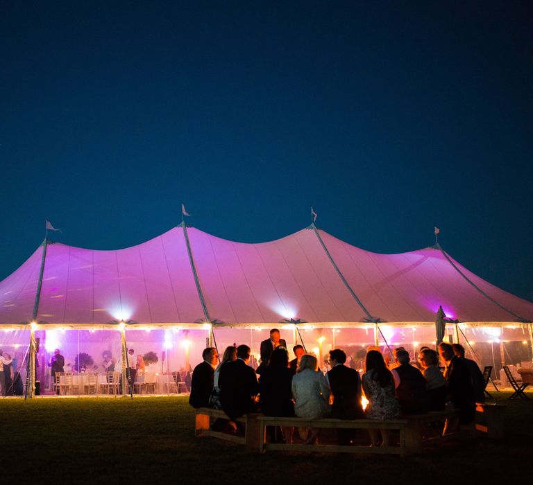 Sailcloth Tent at Night