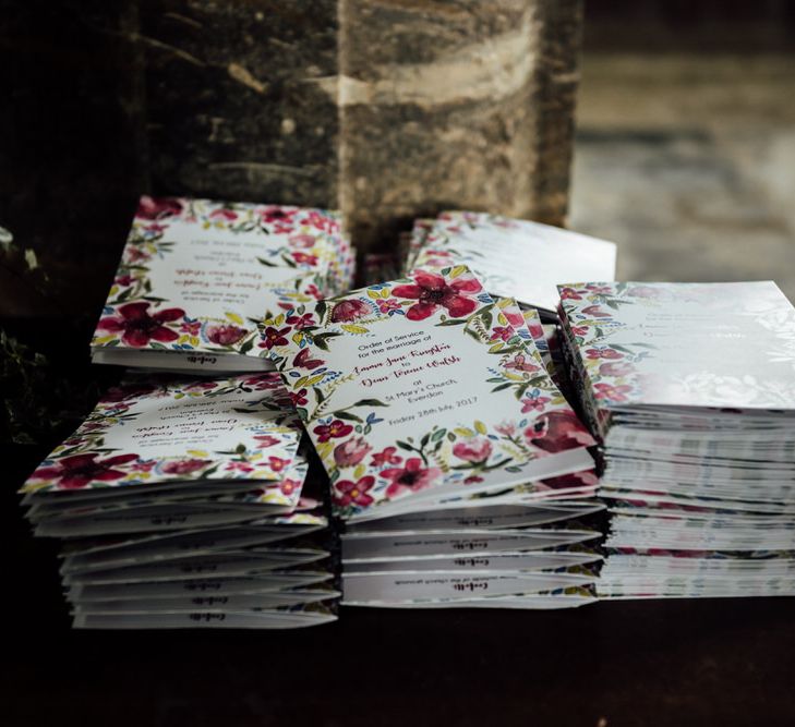 Raspberry, Gold & Navy Colour Palette Wedding With DIY Gin Bar, Suzanne Neville Bride & Bridesmaids In Raspberry Multiway Dresses Images From Michelle Wood