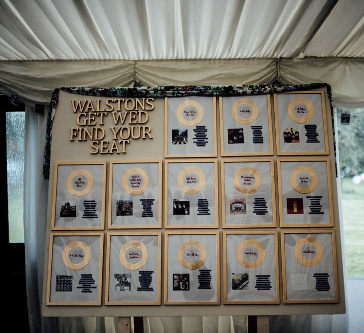 Music Inspired Table Plan For Wedding