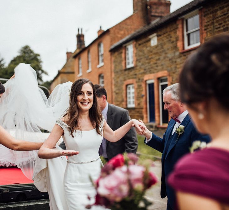 Raspberry, Gold & Navy Colour Palette Marquee Wedding With Suzanne Neville Bride & Bridesmaids In Raspberry Multiway Dresses Images From Michelle Wood