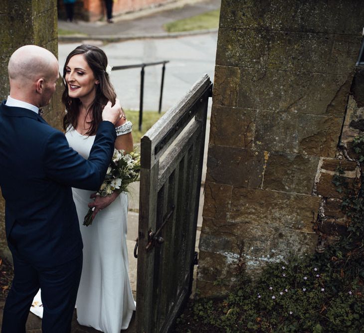 Raspberry, Gold & Navy Colour Palette Marquee Wedding With Suzanne Neville Bride & Bridesmaids In Raspberry Multiway Dresses Images From Michelle Wood