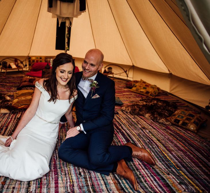 Raspberry, Gold & Navy Colour Palette Marquee Wedding With Suzanne Neville Bride & Bridesmaids In Raspberry Multiway Dresses Images From Michelle Wood