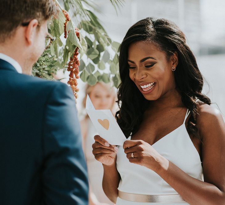 Wedding Ceremony | Vows | Bride in Charlie Brear Gown | Botanical Orangery Wedding at Horniman Museum & Gardens, London | Fern Edwards Photography