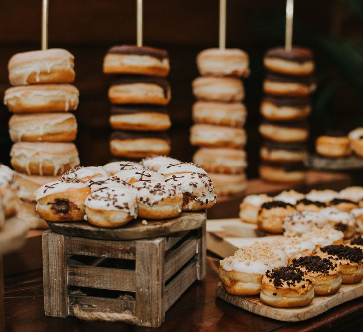 Doughnuts Wedding Cakes | City Wedding at Town Hall Hotel, Bethnal Green | Fern Edwards Photography