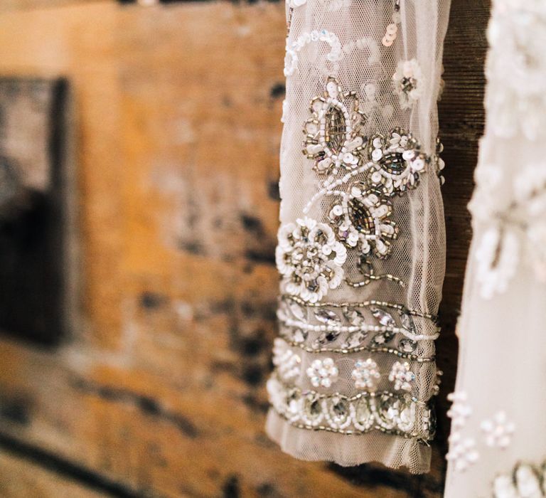 Needle & Thread Bridal Gown | Rustic, Greenery Wedding at Pimhill Barns Shropshire | Clara Cooper Photography | Second Shooter Helen Jane Smiddy Photography