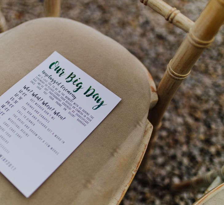 Order of the Day Wedding Stationery | Rustic, Greenery Wedding at Pimhill Barns Shropshire | Clara Cooper Photography | Second Shooter Helen Jane Smiddy Photography