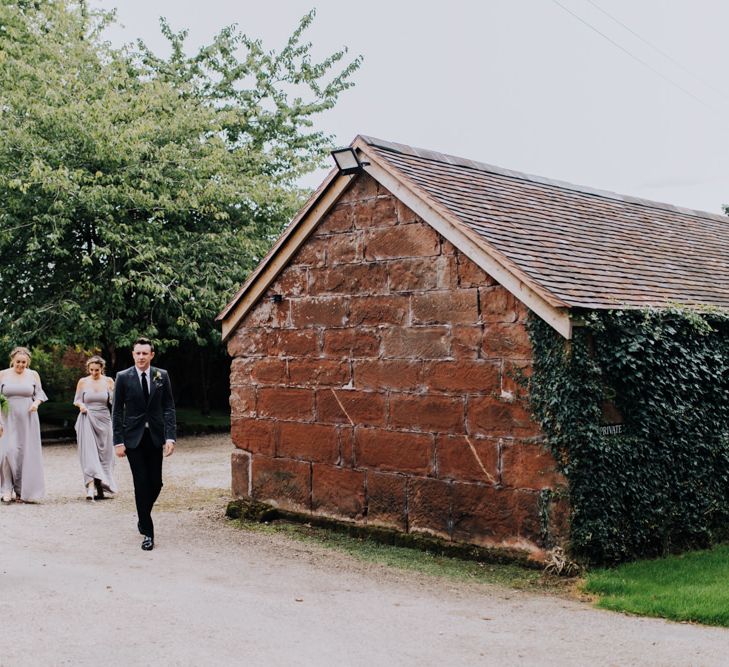 Bridesmaids in Grey ReWritten Gown | Rustic, Greenery Wedding at Pimhill Barns Shropshire | Clara Cooper Photography | Second Shooter Helen Jane Smiddy Photography