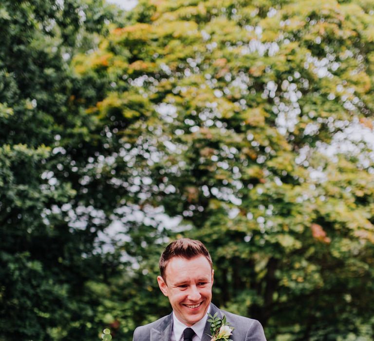 Man of honour in Reiss Suit | Rustic, Greenery Wedding at Pimhill Barns Shropshire | Clara Cooper Photography | Second Shooter Helen Jane Smiddy Photography