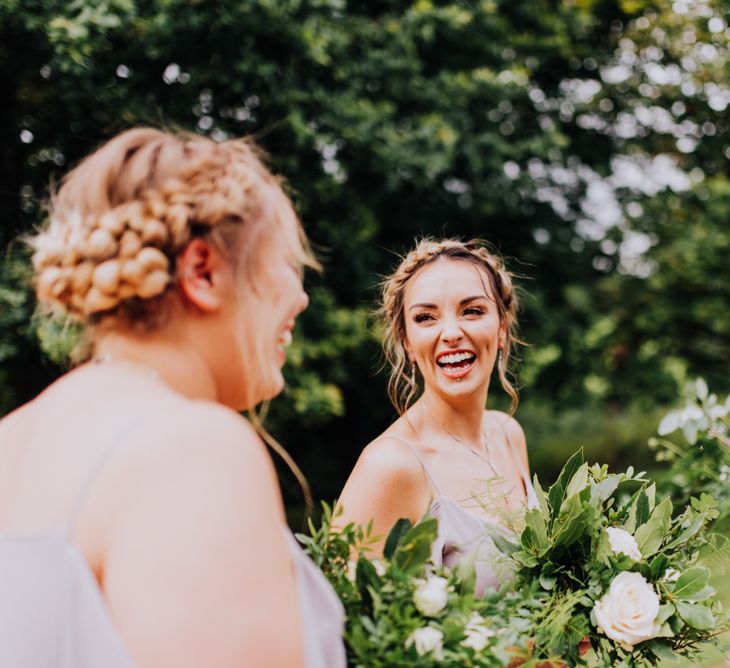 Bridesmaid in Grey ReWritten Dress | Rustic, Greenery Wedding at Pimhill Barns Shropshire | Clara Cooper Photography | Second Shooter Helen Jane Smiddy Photography