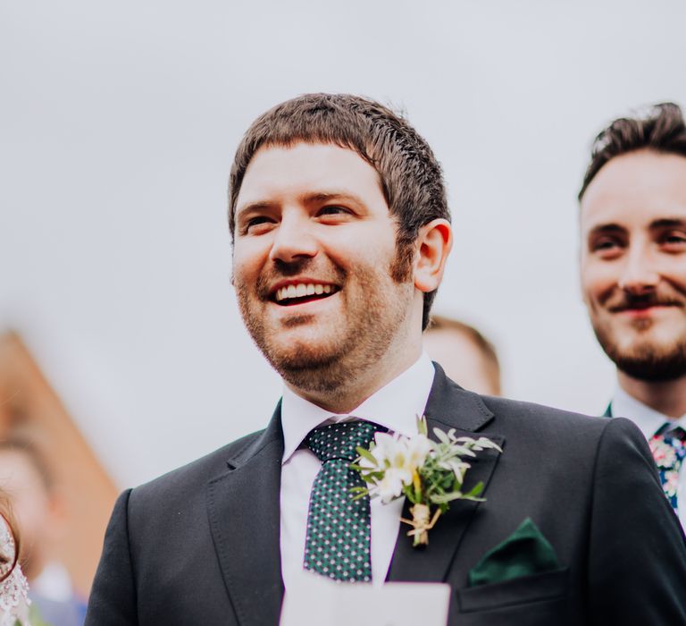 Groom in Ted Baker Suit | Rustic, Greenery Wedding at Pimhill Barns Shropshire | Clara Cooper Photography | Second Shooter Helen Jane Smiddy Photography