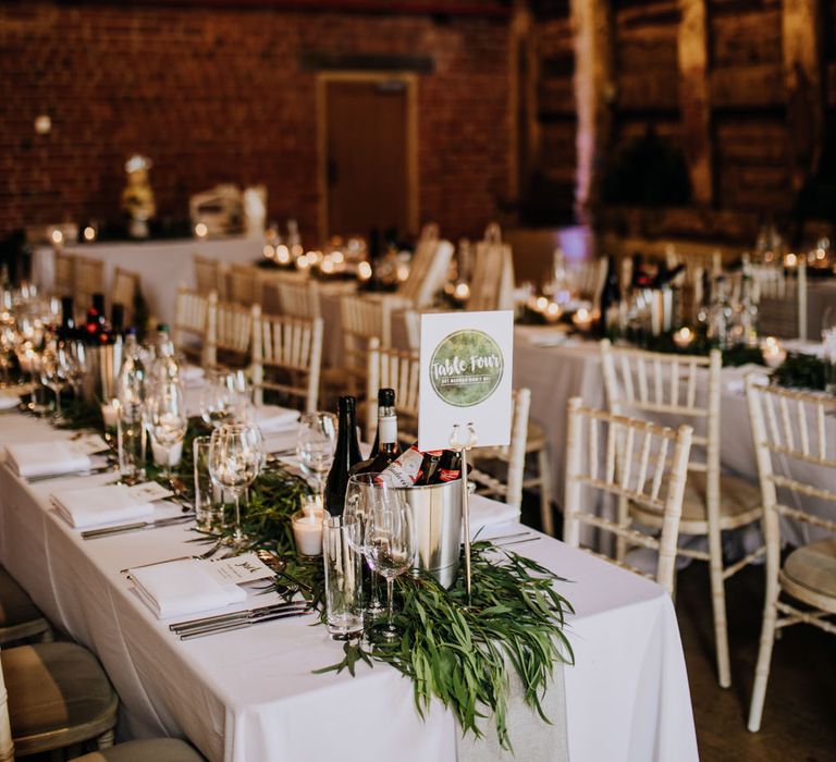 Trestle Reception Table | Rustic, Greenery Wedding at Pimhill Barns Shropshire | Clara Cooper Photography | Second Shooter Helen Jane Smiddy Photography