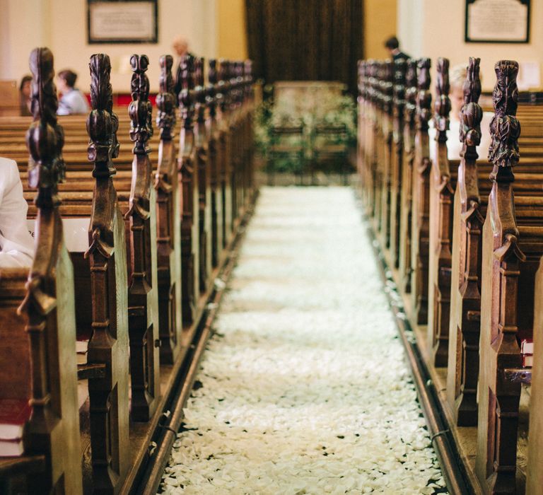 Wedding Ceremony Flowers - Petal Lined Aisle | Image by <a href="https://www.mandjphotos.com/" target="_blank">M&J Photography</a>