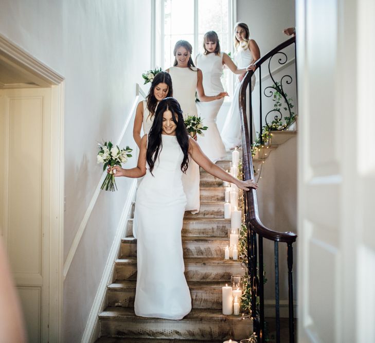 Elegant & Minimal Black Tie Wedding With Monochrome Colour Palette Kenneth Winston Bride Hugo Boss Groom Bridesmaids In White Darina Stoda Photography