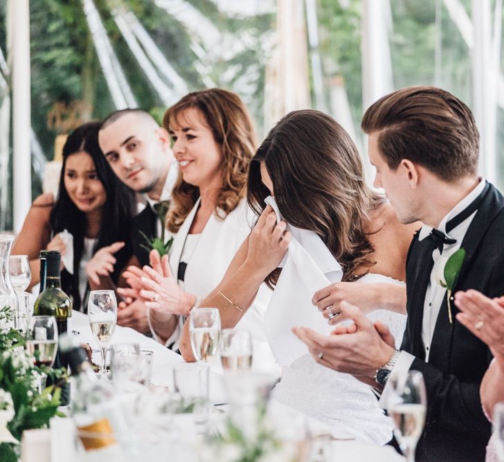 Elegant & Minimal Black Tie Wedding With Monochrome Colour Palette Kenneth Winston Bride Hugo Boss Groom Bridesmaids In White Darina Stoda Photography