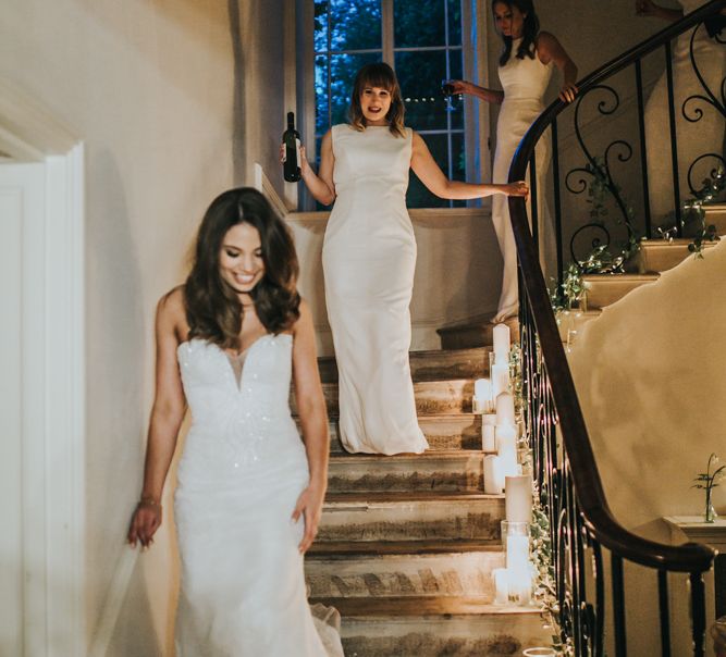 Elegant & Minimal Black Tie Wedding With Monochrome Colour Palette Kenneth Winston Bride Hugo Boss Groom Bridesmaids In White Darina Stoda Photography