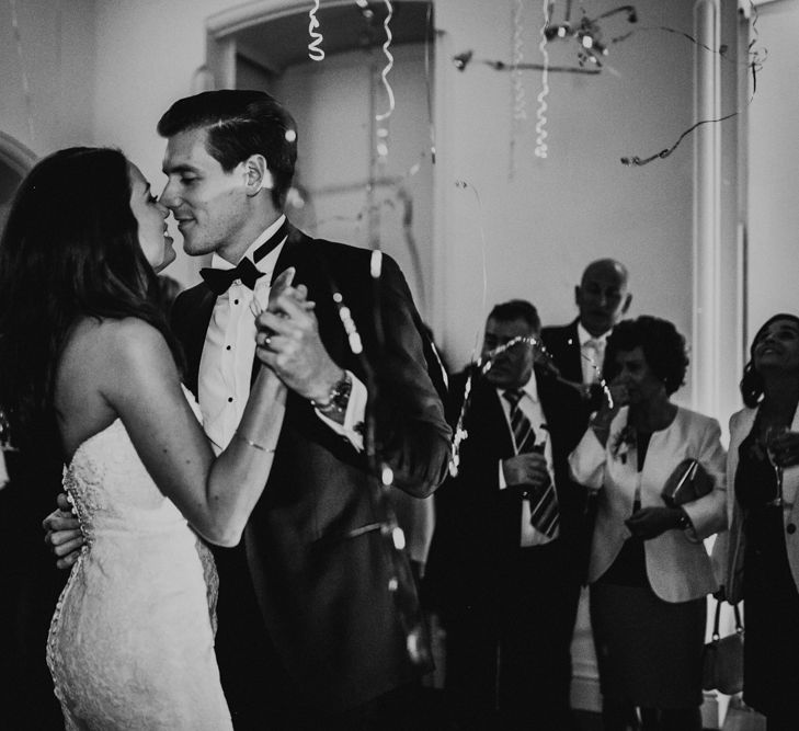 Elegant & Minimal Black Tie Wedding With Monochrome Colour Palette Kenneth Winston Bride Hugo Boss Groom Bridesmaids In White Darina Stoda Photography