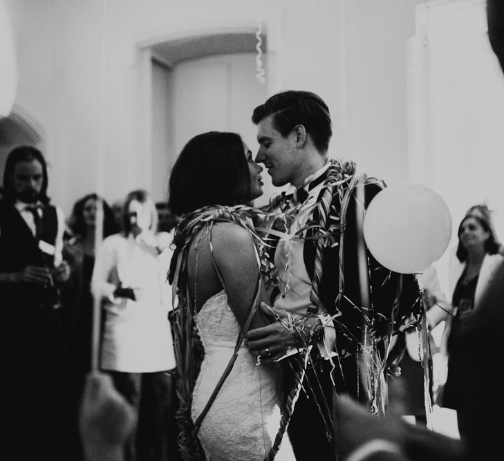 Elegant & Minimal Black Tie Wedding With Monochrome Colour Palette Kenneth Winston Bride Hugo Boss Groom Bridesmaids In White Darina Stoda Photography