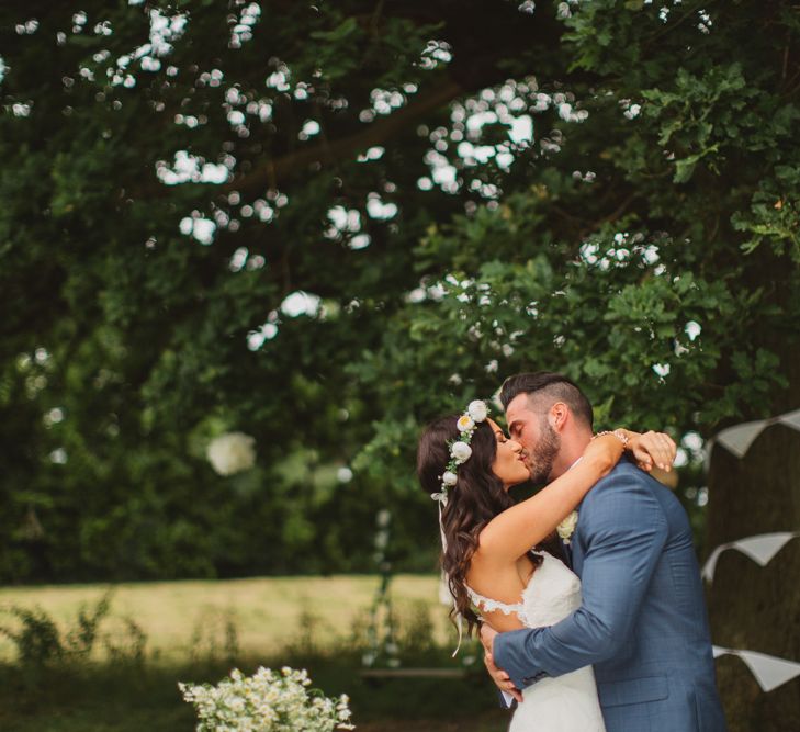 Rustic Wedding With Outdoor Ceremony And Hay Bale Seating Area