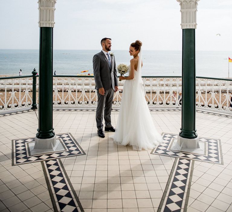 Bride & Groom on Brighton Bandstand