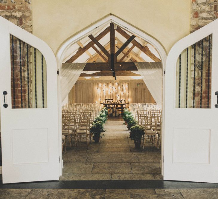 Ceremony Room at Farbridge Farm with Greenery Aisle Decor