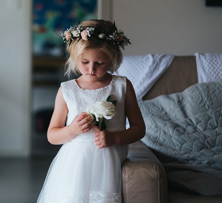 Flower Girl | Outdoor Coastal Wedding at Ohawini Bay in New Zealand with Natural Garden Party Reception | Miss Gen Photography