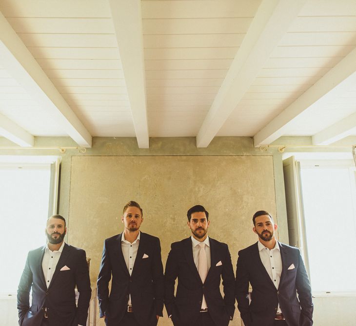 Groomsmen in Navy Peter Jackson Suits | Outdoor Destination Wedding at Villa Regina Teodolinda, Lake Como, Italy | Matt Penberthy Photography