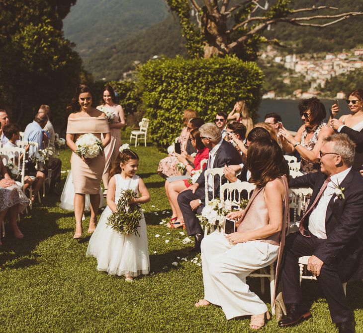 Bridal Party Entrance | Wedding Ceremony | Outdoor Destination Wedding at Villa Regina Teodolinda, Lake Como, Italy | Matt Penberthy Photography