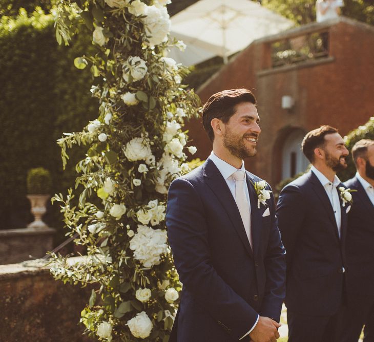 Groomsmen in Navy Peter Jackson Suits | Outdoor Destination Wedding at Villa Regina Teodolinda, Lake Como, Italy | Matt Penberthy Photography