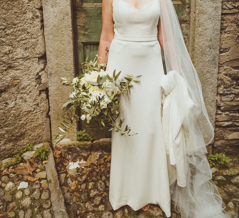 Bride in Karen Willis Holmes Gown | Outdoor Destination Wedding at Villa Regina Teodolinda, Lake Como, Italy | Matt Penberthy Photography