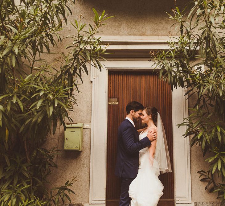 Bride in Karen Willis Holmes Gown | Groom in Navy Peter Jackson Suit | Outdoor Destination Wedding at Villa Regina Teodolinda, Lake Como, Italy | Matt Penberthy Photography