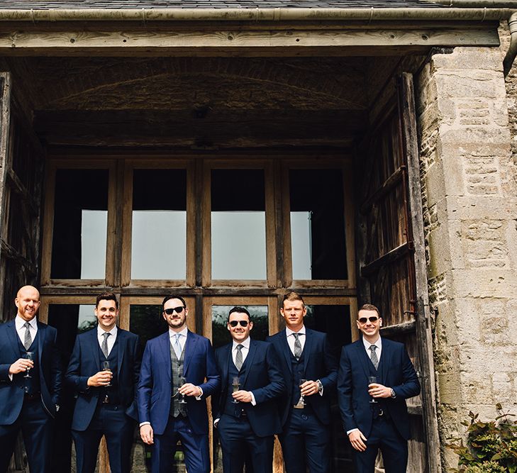 Groomsmen in Navy Suit Supply & John Lewis Suits