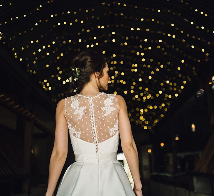 Bride in Lace Back Jesús Peiró Wedding Dress from Miss Bush Bridal Boutique