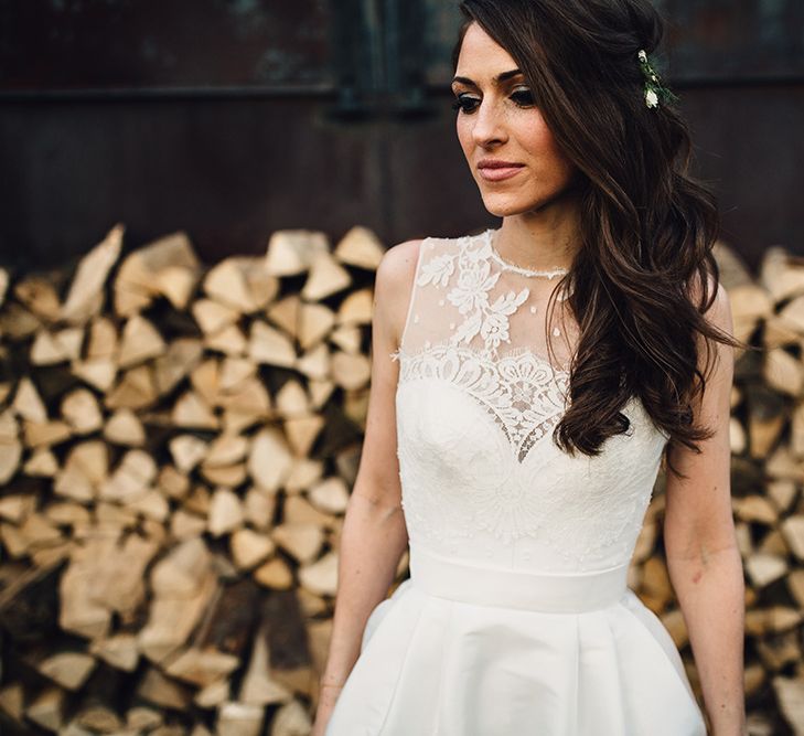 Bride in Lace Back Jesús Peiró Wedding Dress from Miss Bush Bridal Boutique