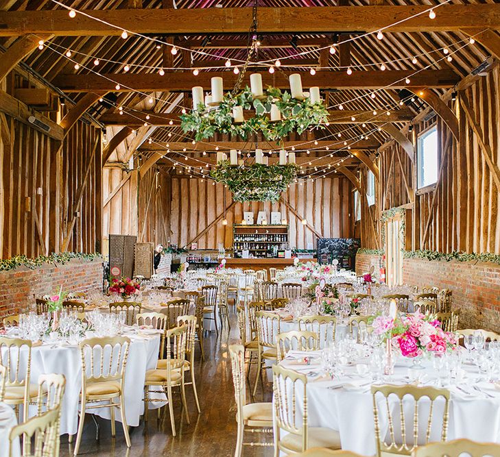 Lillibrooke Manor Wedding With Bright Pink Colour Scheme & Bride In Wtoo by Watters With Bridesmaids In Forest Green Images By Ilaria Petrucci Photography