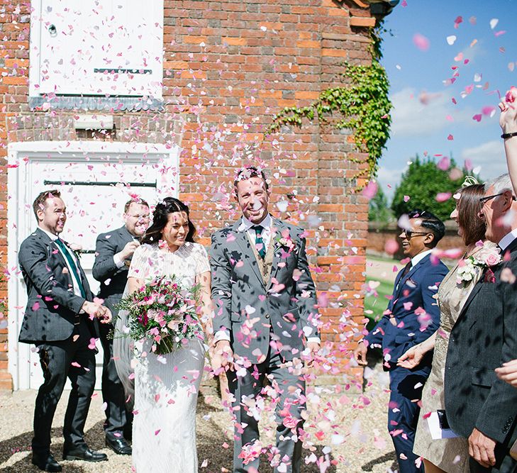 Lillibrooke Manor Wedding With Bright Pink Colour Scheme & Bride In Wtoo by Watters With Bridesmaids In Forest Green Images By Ilaria Petrucci Photography