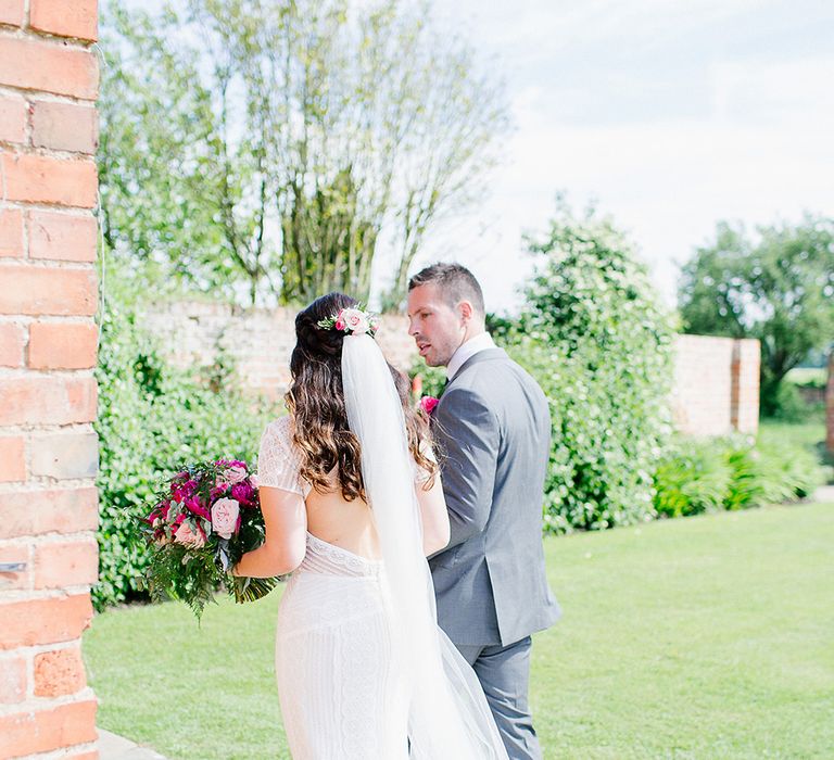 Lillibrooke Manor Wedding With Bright Pink Colour Scheme & Bride In Wtoo by Watters With Bridesmaids In Forest Green Images By Ilaria Petrucci Photography