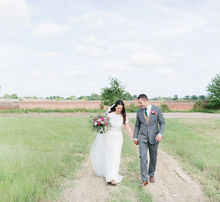 Lillibrooke Manor Wedding With Bright Pink Colour Scheme & Bride In Wtoo by Watters With Bridesmaids In Forest Green Images By Ilaria Petrucci Photography