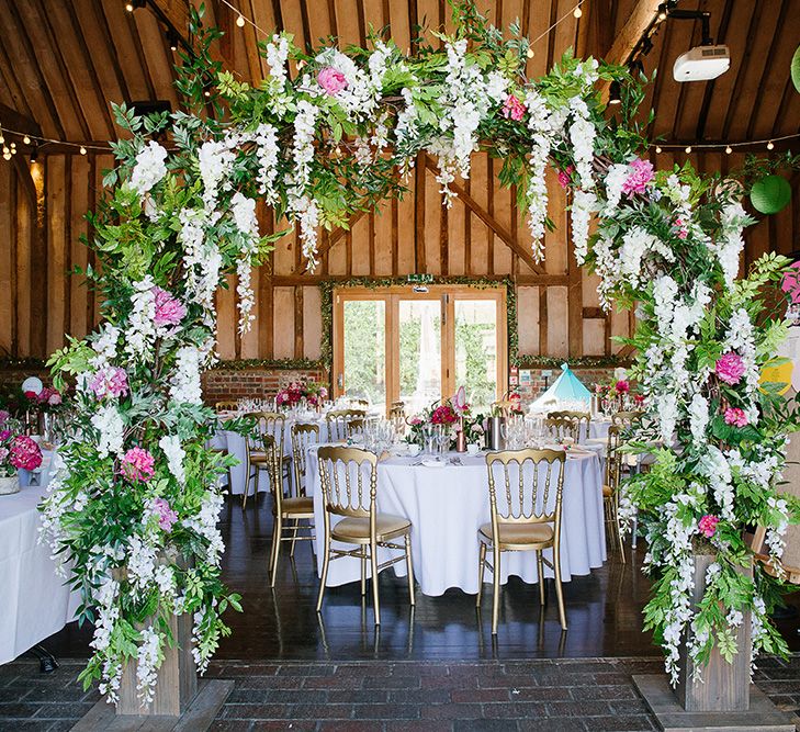 Lillibrooke Manor Wedding With Bright Pink Colour Scheme & Bride In Wtoo by Watters With Bridesmaids In Forest Green Images By Ilaria Petrucci Photography