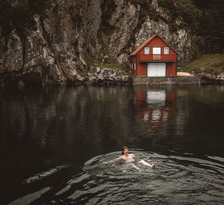 Outdoor Coastal Wedding at Stolmen, Norway | Bride in The Row Dress (SS15) from The Outnet | Benjamin Wheeler Photography