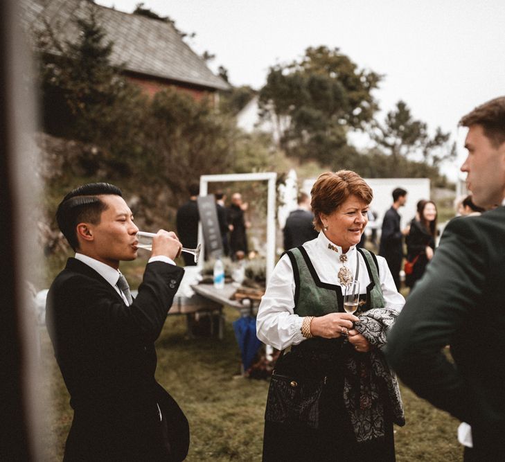 Outdoor Coastal Wedding at Stolmen, Norway | Bride in The Row Dress (SS15) from The Outnet | Benjamin Wheeler Photography